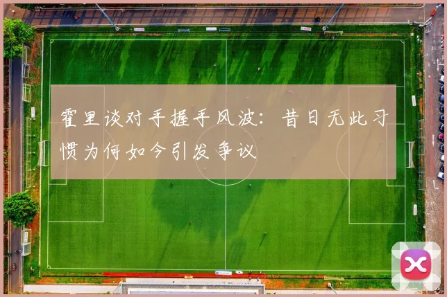 霍里谈对手握手风波：昔日无此习惯为何如今引发争议